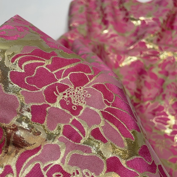 Lilly Pulitzer Kiki Dress Size 8 NWT Pink Floral Metallic Gold - Picture 10 of 13